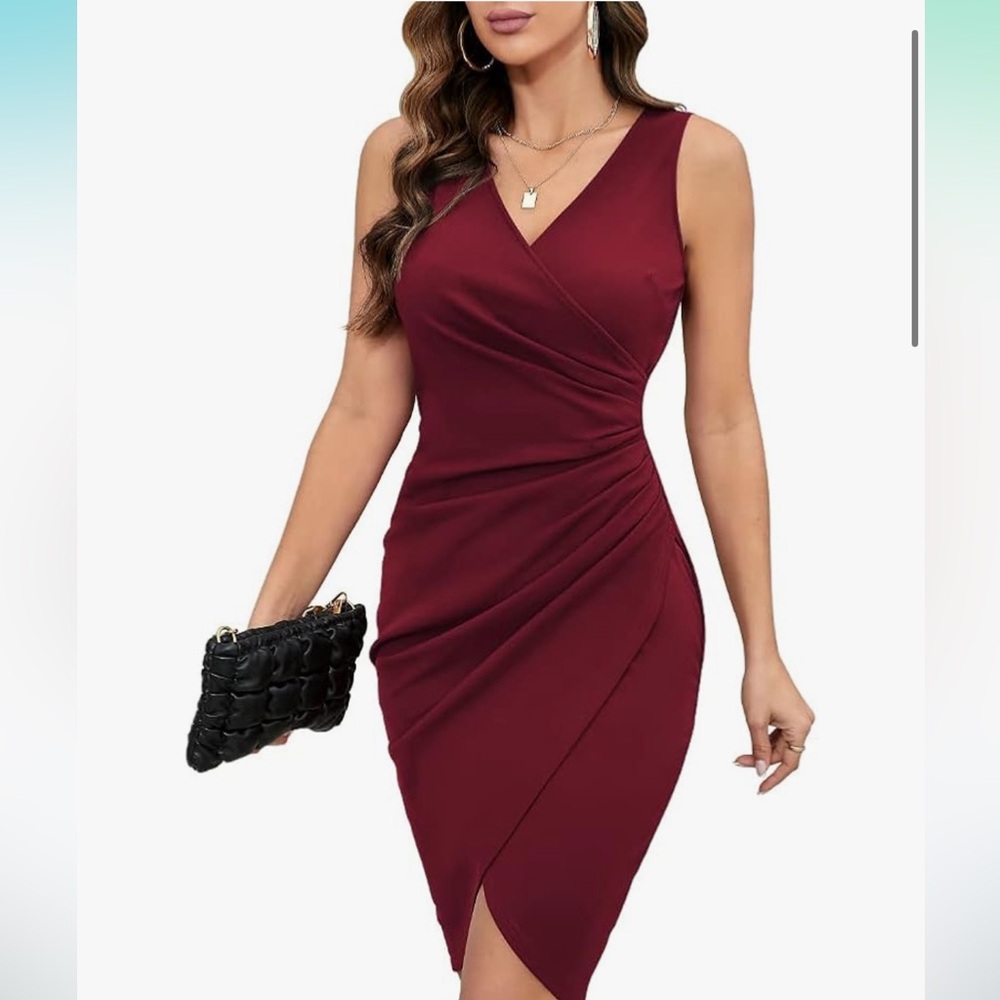 Burgundy Sleeveless Dress